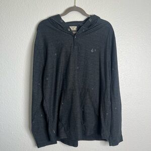 Men's Volcom Grey Thin Long Sleeve Hooded Pullover Size XL